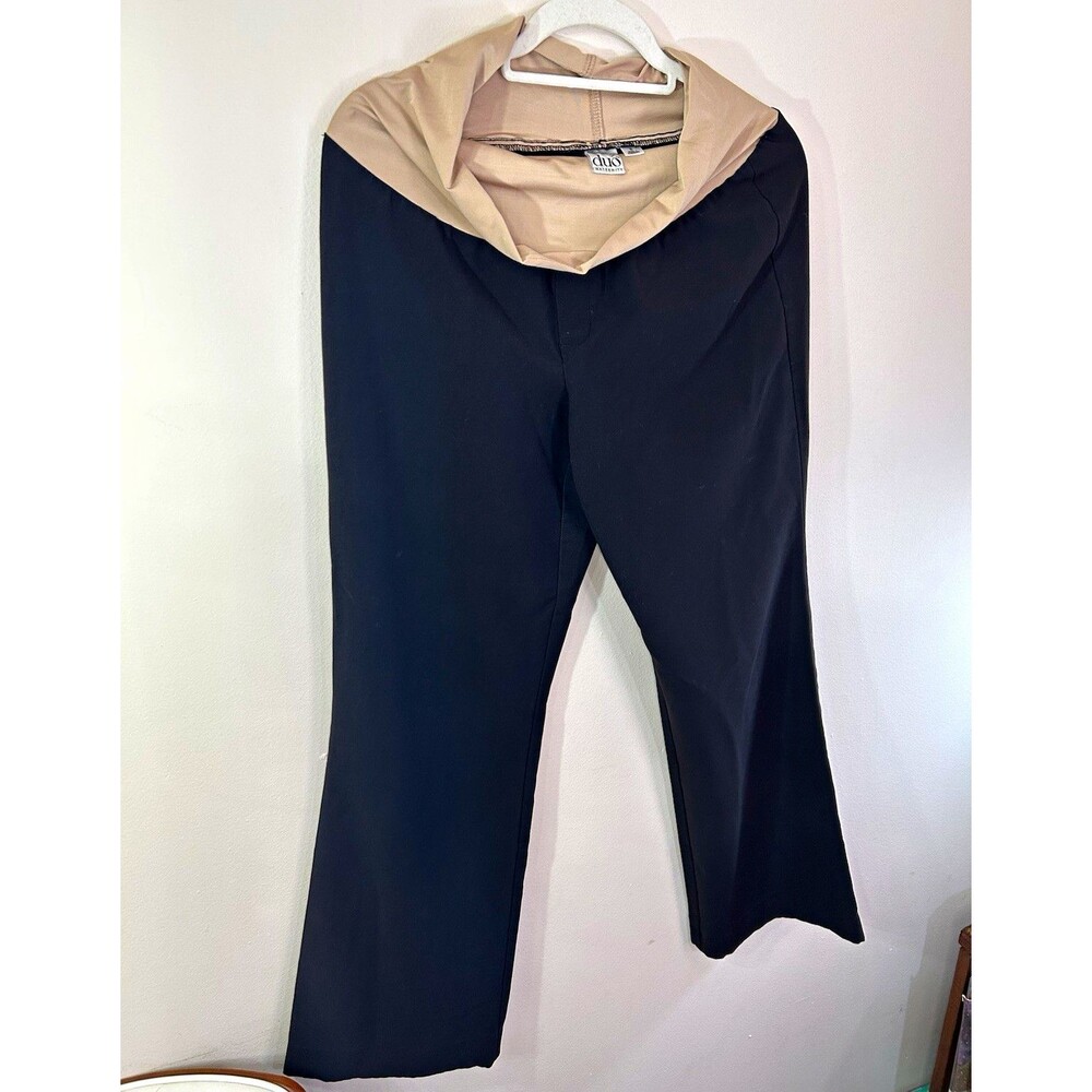 Duo Maternity Pull-On Dress Pants Over-Belly Panel Stretch PS 29" Black